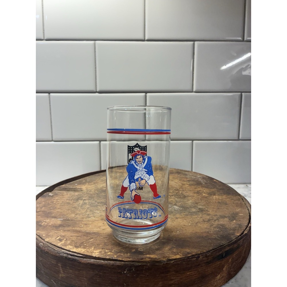 New England Patriots NFL Mobil Glass 1980s‎ 16oz